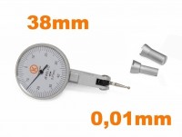 Hebelmessuhranzeiger - Pupitas 0-0,8mm, Uhr 38 mm mit Eichprotokoll, Accurata