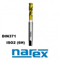 Maschinengewindebohrer M3 HSSE TiN ISO2 (6H) DIN371 Spiral (35°) , NAREX 2060