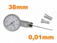 Hebelmessuhranzeiger - Pupitas 0-0,8mm , Uhr 38 mm mit langem Kontakt 42 mm