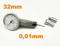 Hebelmessuhranzeiger - Pupitas mit Rubinkontakt 0-0,8mm, Uhr 32 mm